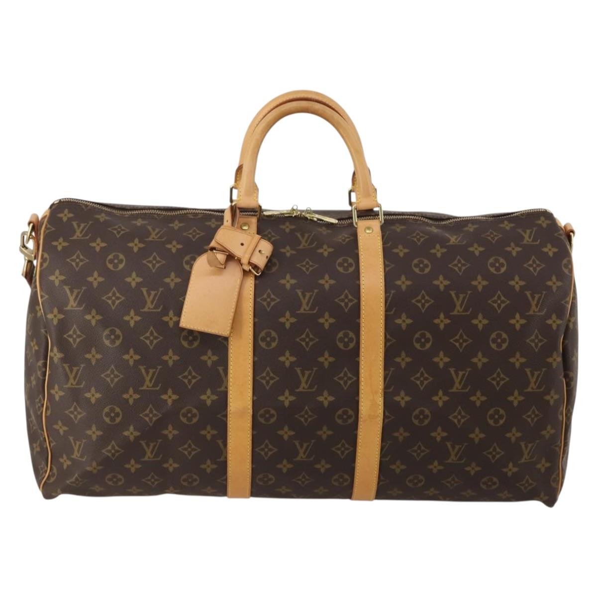 LOUIS VUITTON Monogram Keepall Bandouliere 55 Boston Bag M41414 LV Auth 194752V