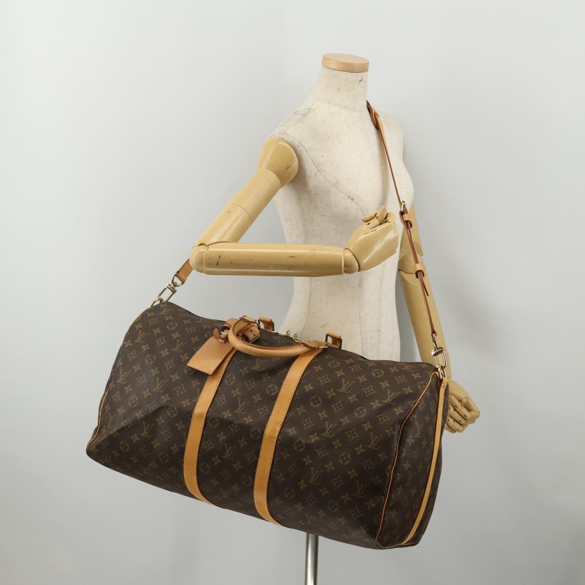 LOUIS VUITTON Monogram Keepall Bandouliere 55 Boston Bag M41414 LV Auth 194752V