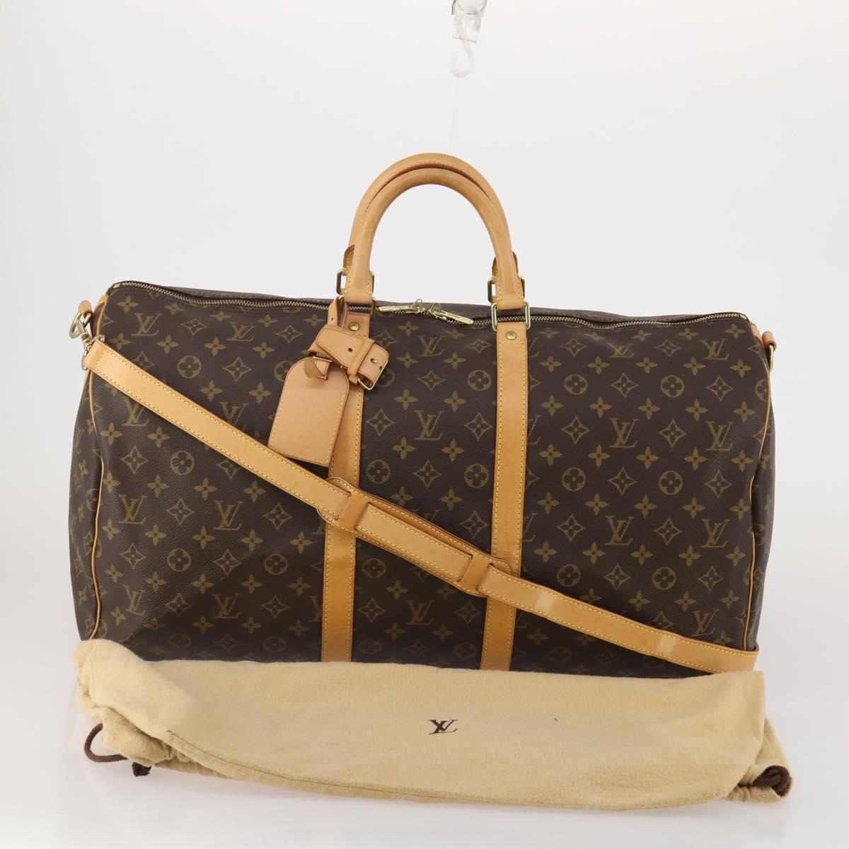 LOUIS VUITTON Monogram Keepall Bandouliere 55 Boston Bag M41414 LV Auth 194752V