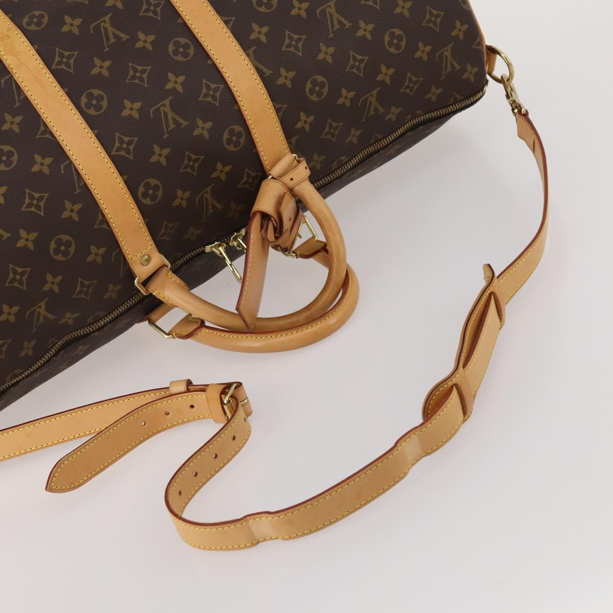 LOUIS VUITTON Monogram Keepall Bandouliere 55 Boston Bag M41414 LV Auth 194752V