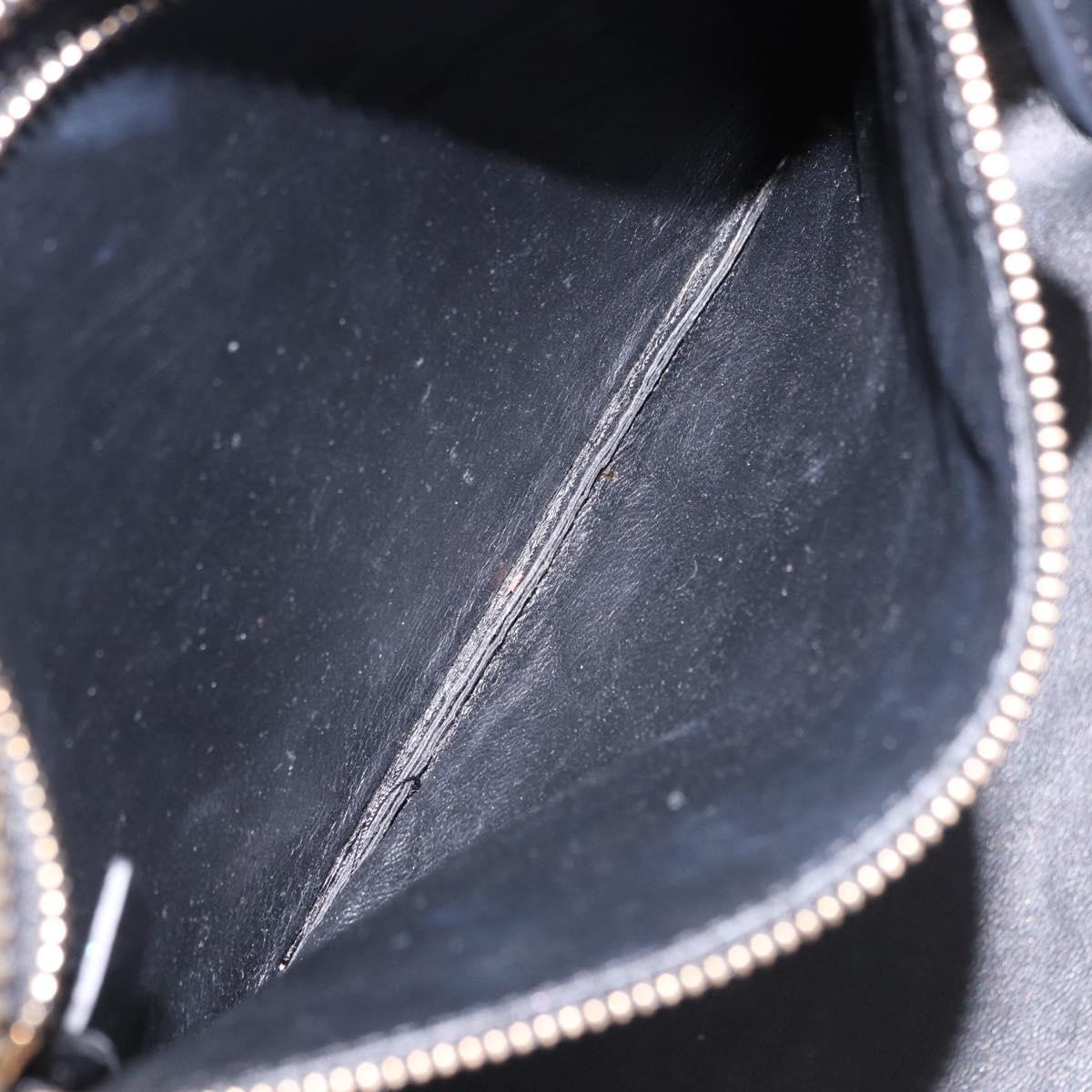 CELINE Luggage Mini shopper Hand Bag Calf Skin Black Silver Auth 194754V