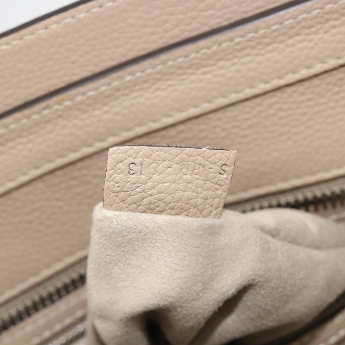 CELINE Luggage Micro shopper Hand Bag Leather Beige Auth 194755SAM