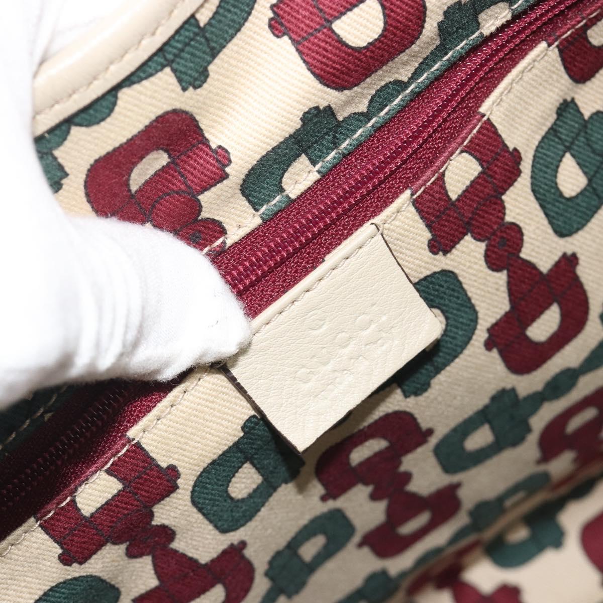 GUCCI GG Canvas Guccissima Abbey Tote Bag Leather White Gold 130736 Auth 194757V