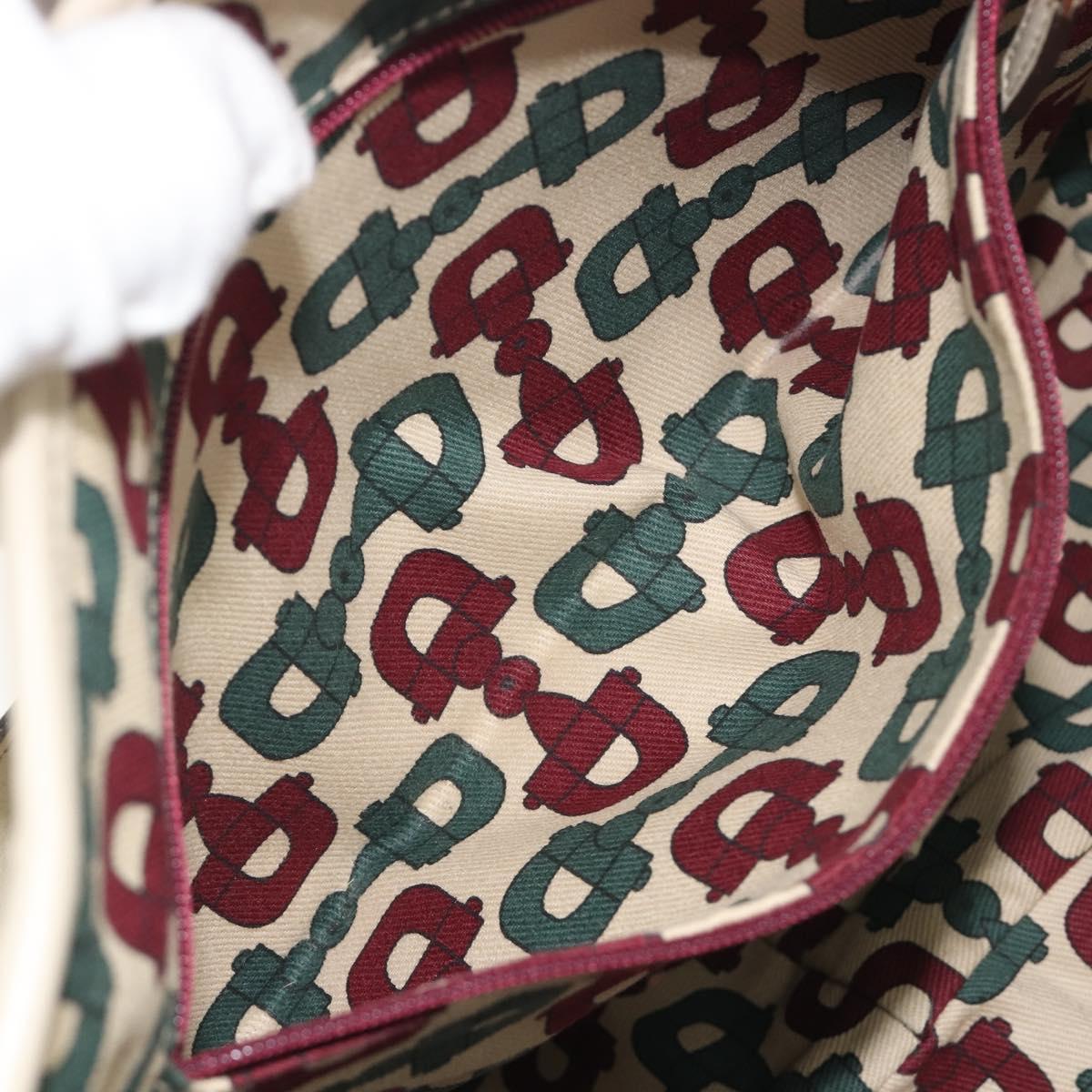 GUCCI GG Canvas Guccissima Abbey Tote Bag Leather White Gold 130736 Auth 194757V