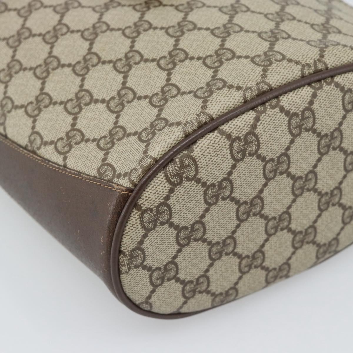 GUCCI GG Supreme Web Sherry Line Bag PVC Beige Gold 904 02 001 Auth 194758