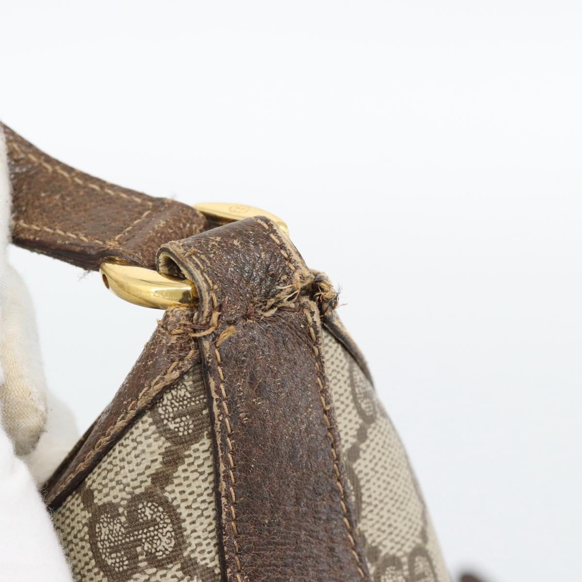 GUCCI GG Supreme Web Sherry Line Bag PVC Beige Gold 904 02 001 Auth 194758