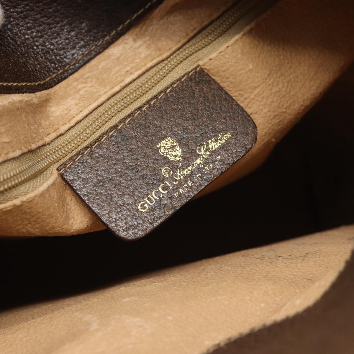 GUCCI GG Supreme Web Sherry Line Bag PVC Beige Gold 904 02 001 Auth 194758