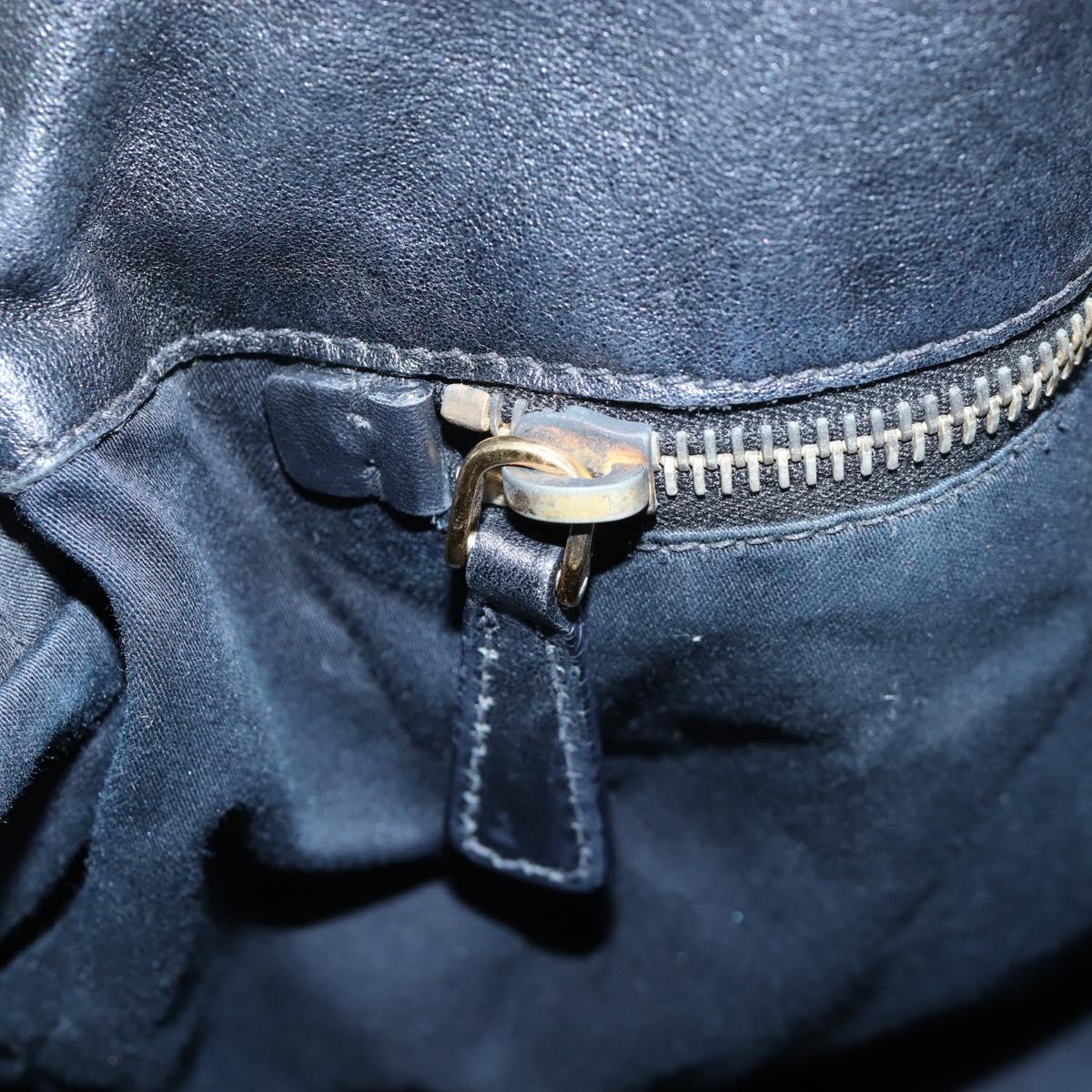 Miu Miu Hand Bag Leather 2way Black Gold Auth 194760V