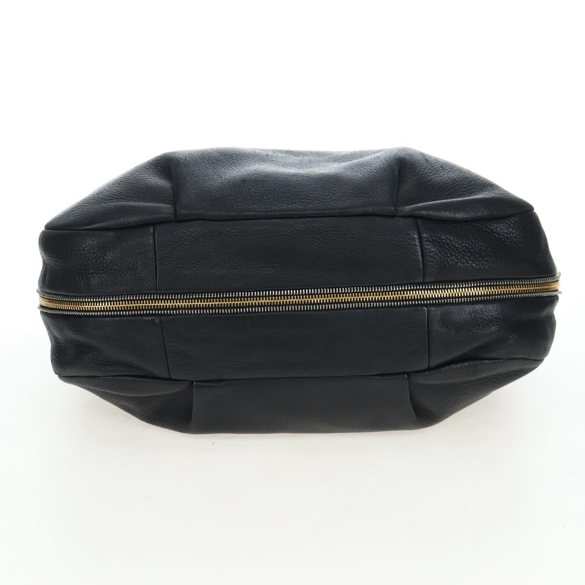 PRADA Shoulder Bag Vittero Dino Leather Black Gold Auth 194765M