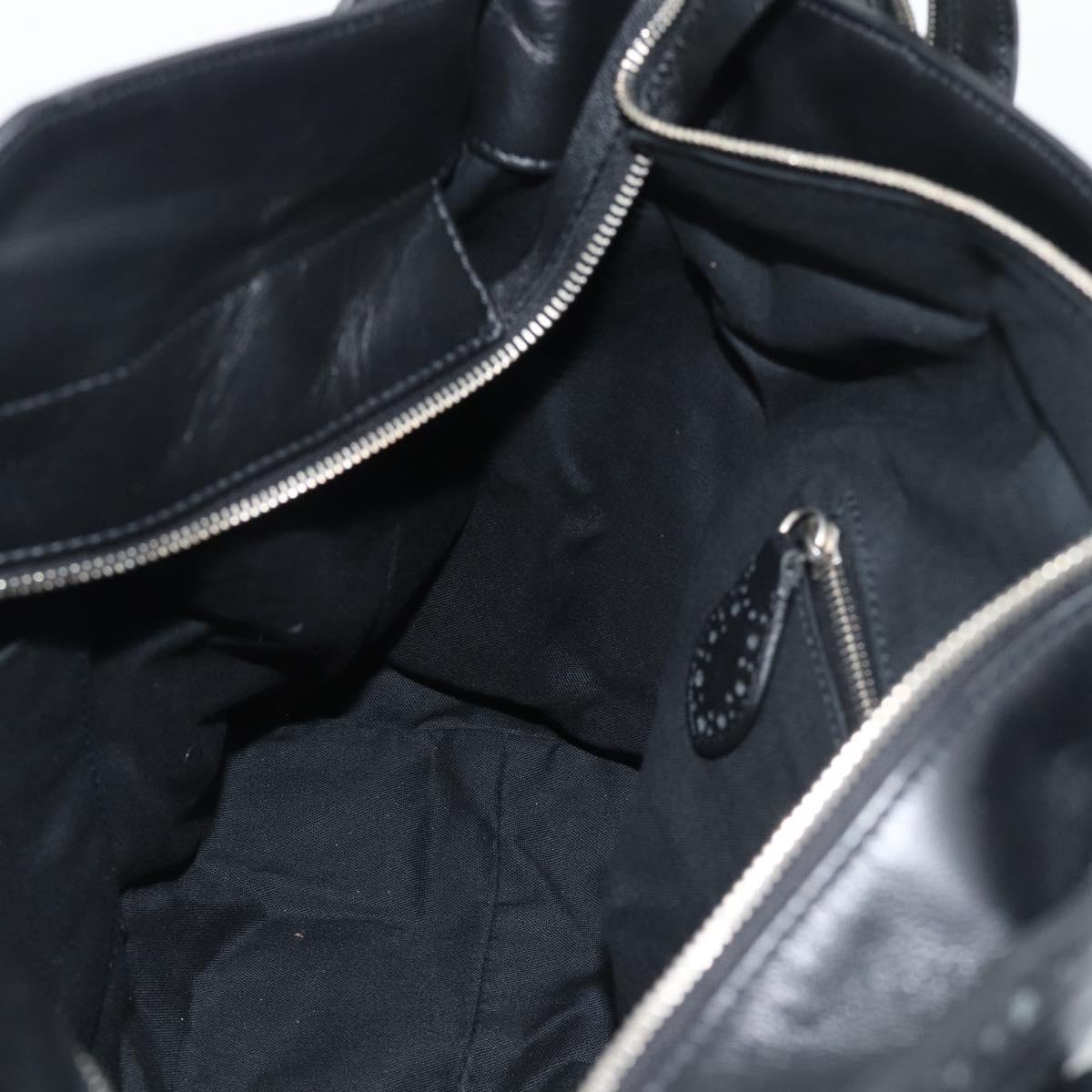 BALENCIAGA Neo Classic City Hand Bag Leather 2way Black Silver Auth 194832SAM