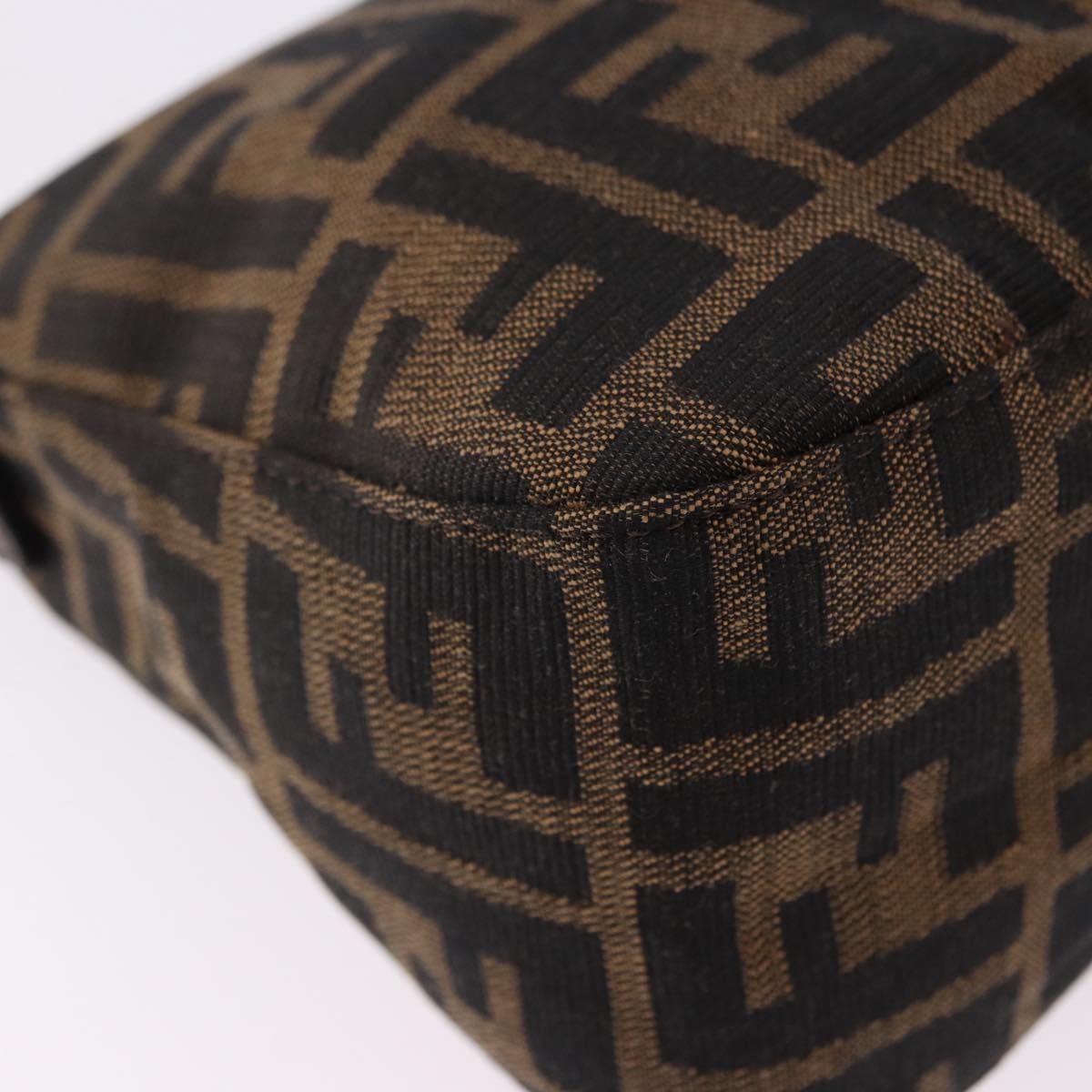 FENDI Zucca Canvas Mamma Baguette Shoulder Bag Brown Black Auth 194835SAV
