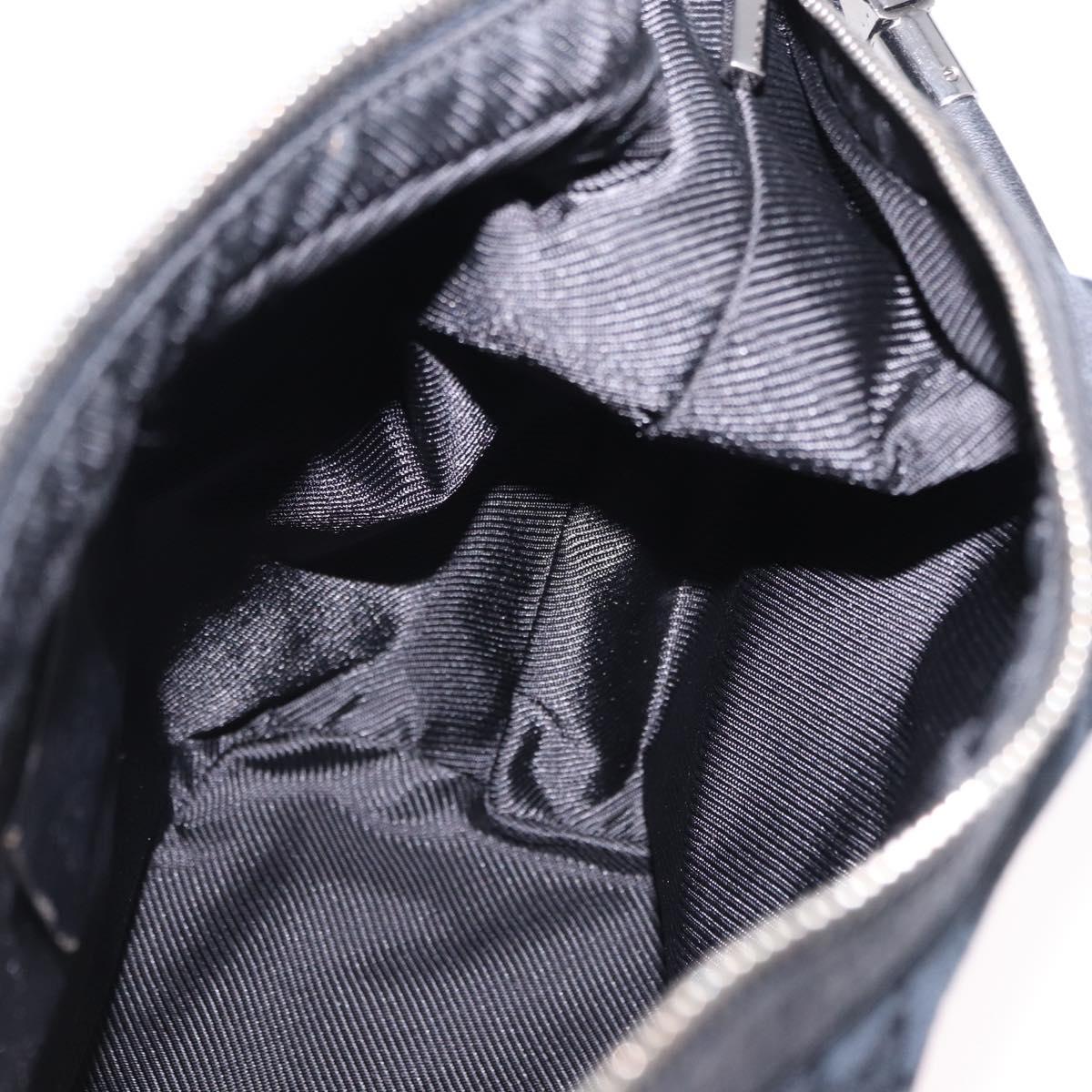 GUCCI GG Canvas Shoulder Bag Black Silver 001 3814 Auth 194836V