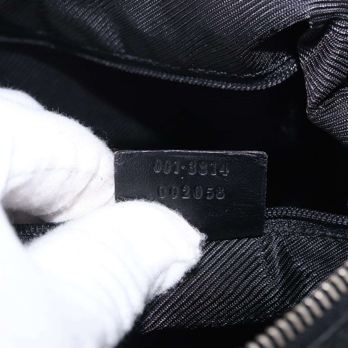 GUCCI GG Canvas Shoulder Bag Black Silver 001 3814 Auth 194836V