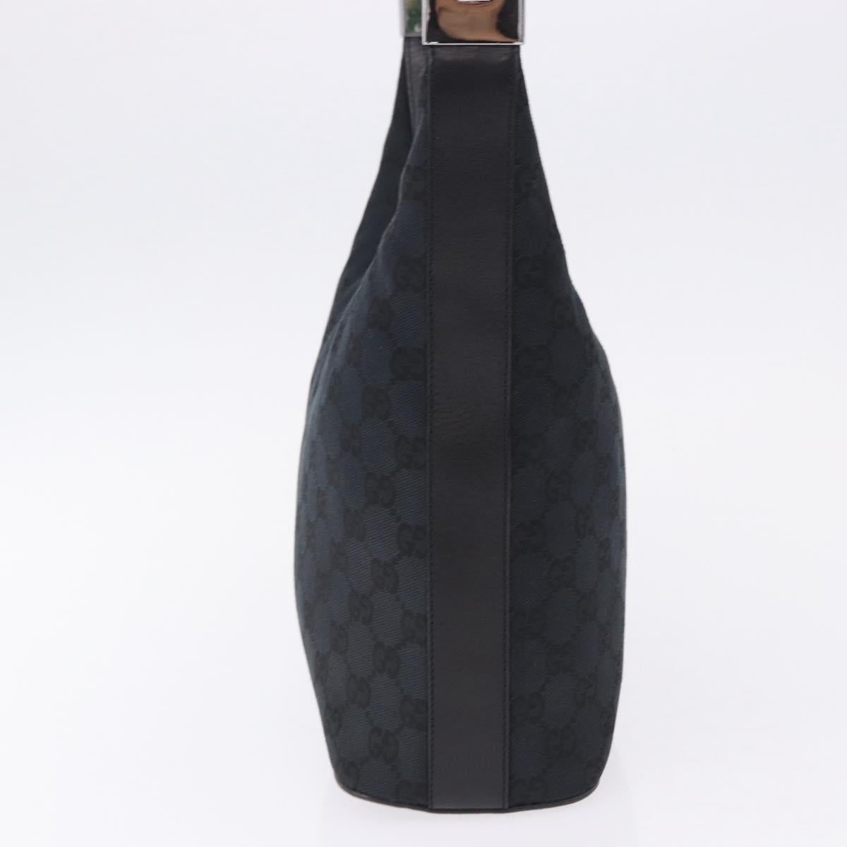 GUCCI GG Canvas Shoulder Bag Black Silver 001 3814 Auth 194836V