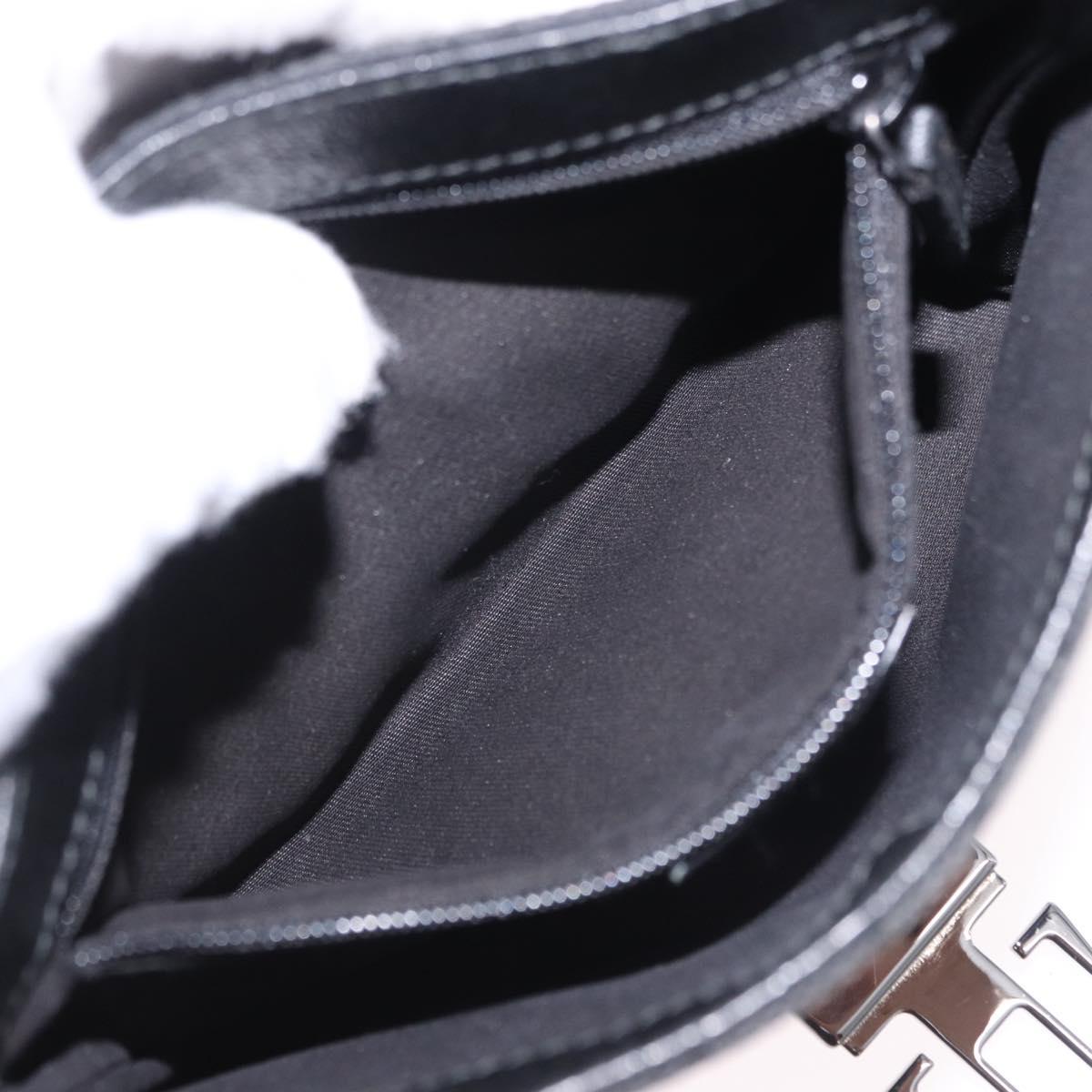 GUCCI GG Canvas Waist Bag Black Silver 131236 Auth 194839A