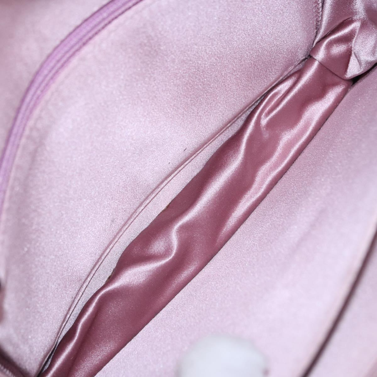 BOTTEGA VENETA INTRECCIATO Shoulder Bag Satin Pink Silver Auth 194840V