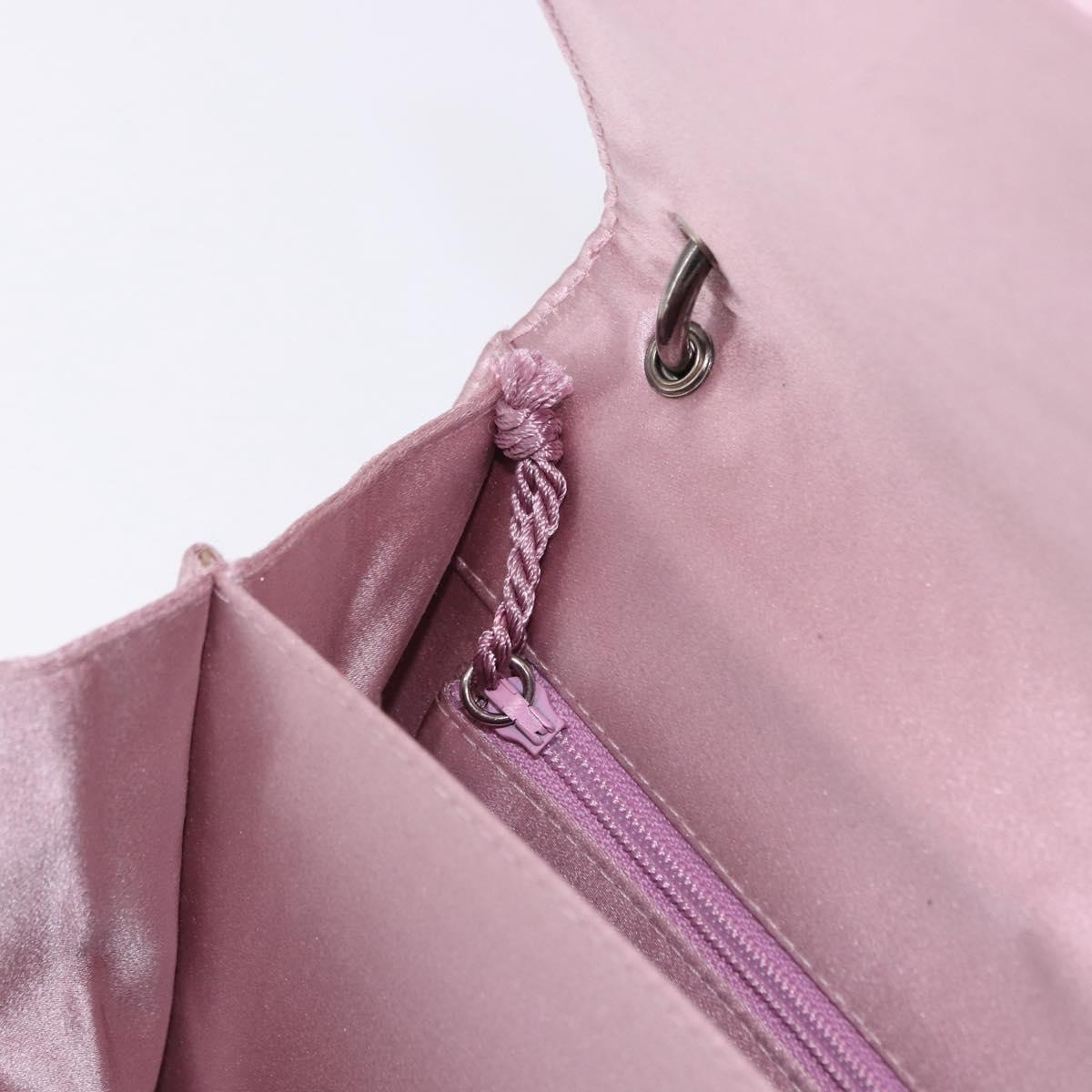 BOTTEGA VENETA INTRECCIATO Shoulder Bag Satin Pink Silver Auth 194840V