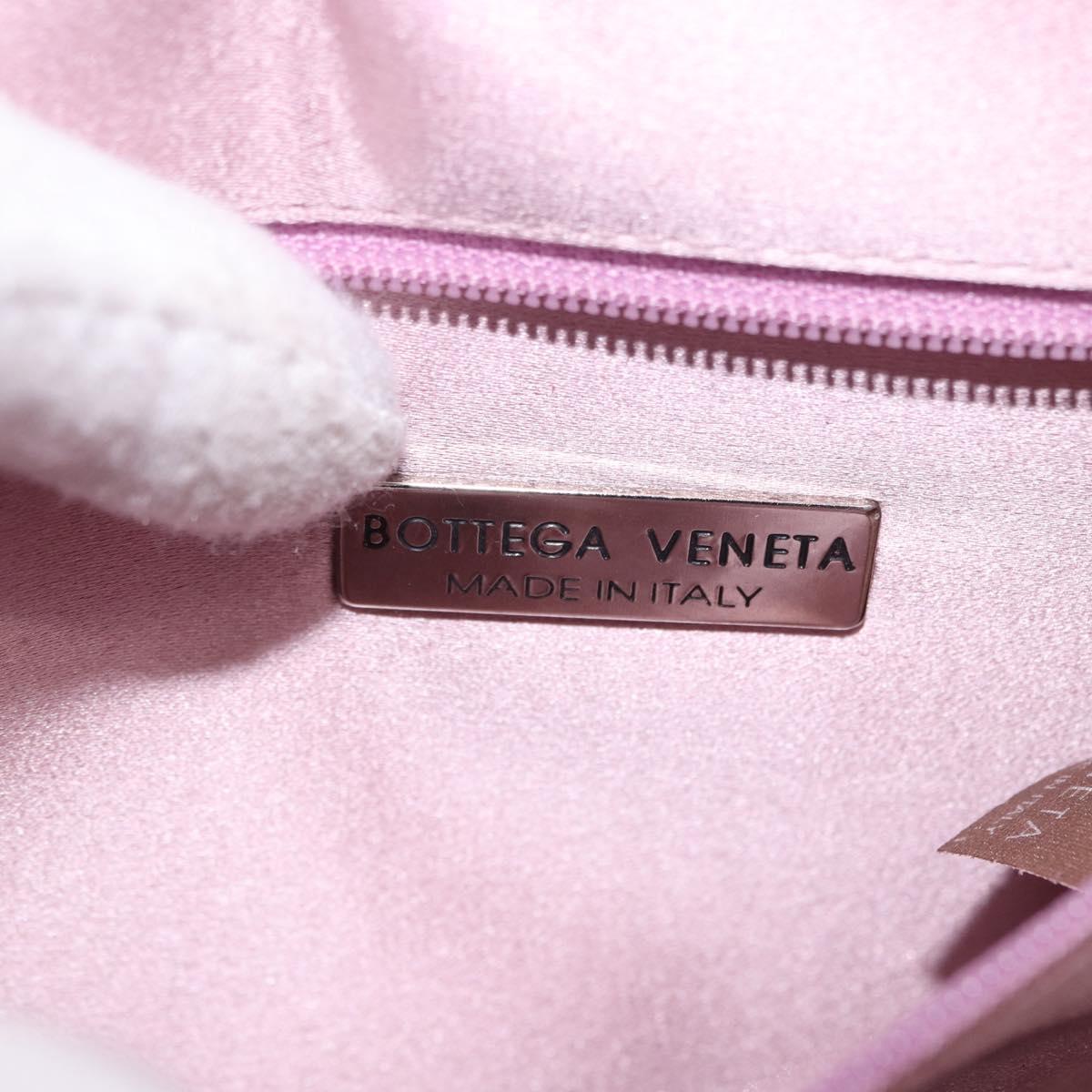 BOTTEGA VENETA INTRECCIATO Shoulder Bag Satin Pink Silver Auth 194840V
