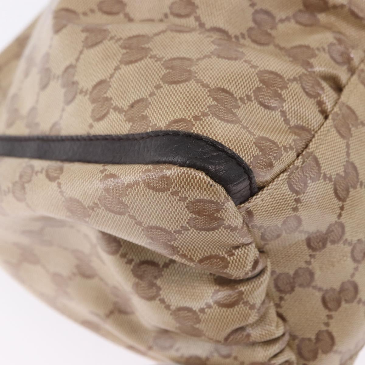GUCCI GG Crystal Abbey Bag Coated Canvas Outlet Beige Gold 272380 Auth 194842V