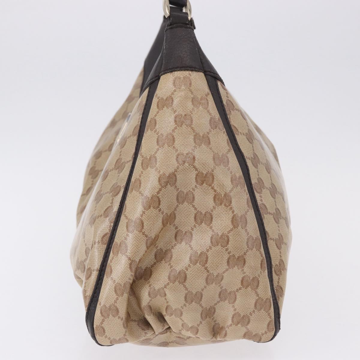 GUCCI GG Crystal Abbey Bag Coated Canvas Outlet Beige Gold 272380 Auth 194842V