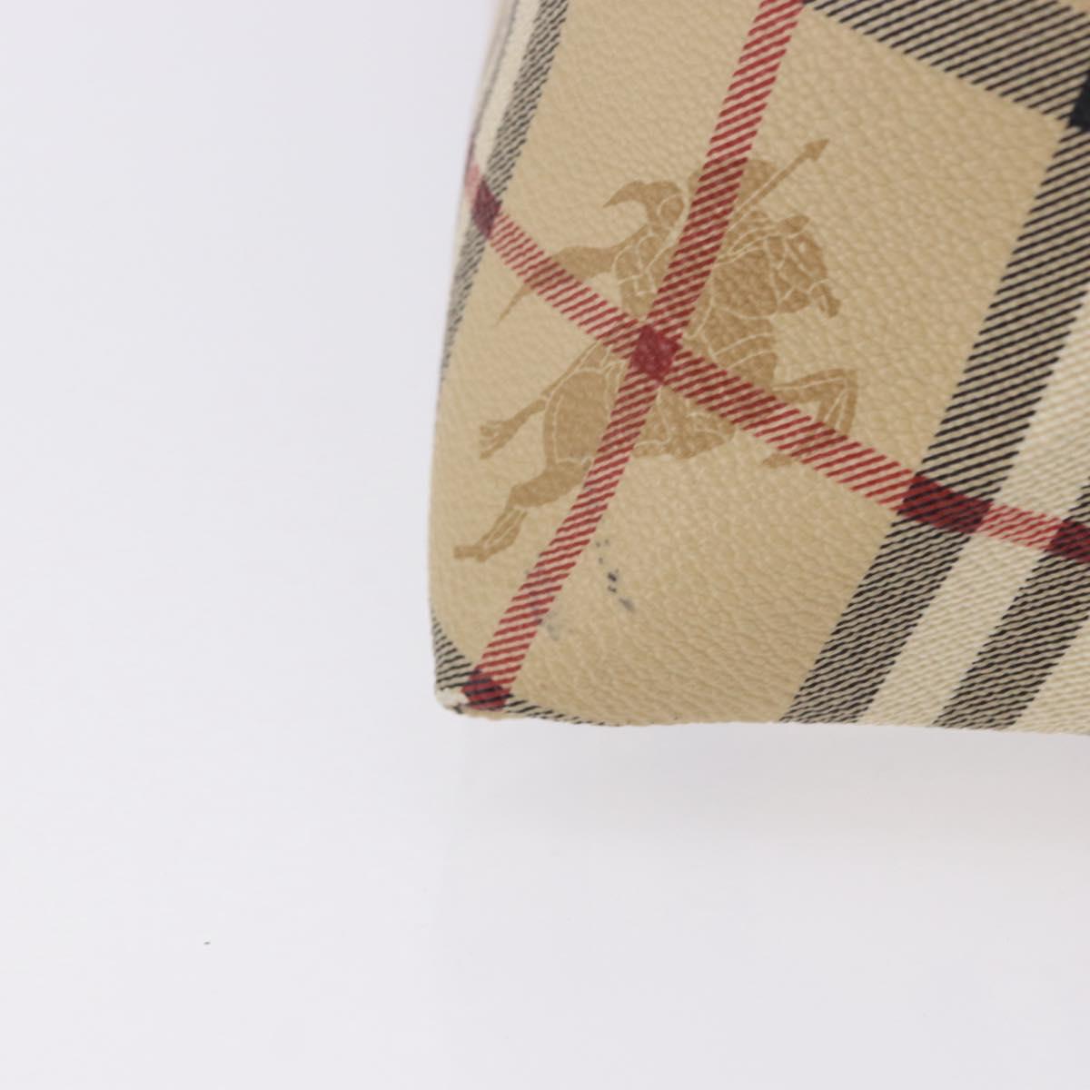 BURBERRY Nova Check blue Tote Bag PVC Beige Gold Auth 194843V