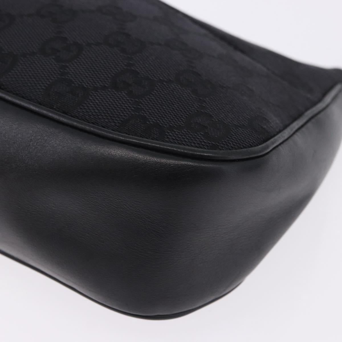 GUCCI Bamboo GG Canvas Hand Bag Black Silver 001 3865 Auth 194852V