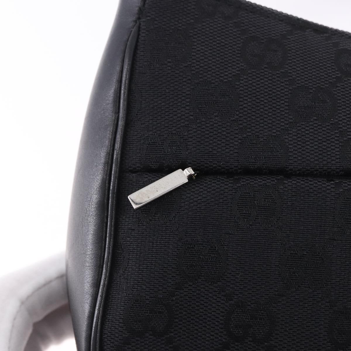 GUCCI Bamboo GG Canvas Hand Bag Black Silver 001 3865 Auth 194852V