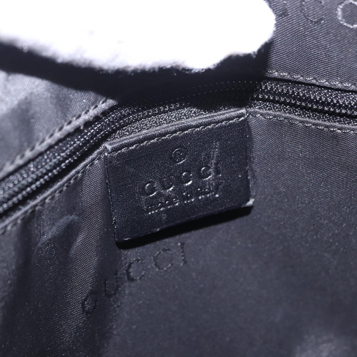 GUCCI Bamboo GG Canvas Hand Bag Black Silver 001 3865 Auth 194852V