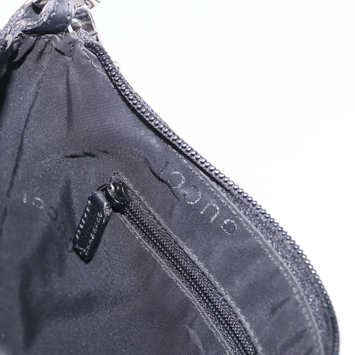 GUCCI Bamboo GG Canvas Hand Bag Black Silver 001 3865 Auth 194852V
