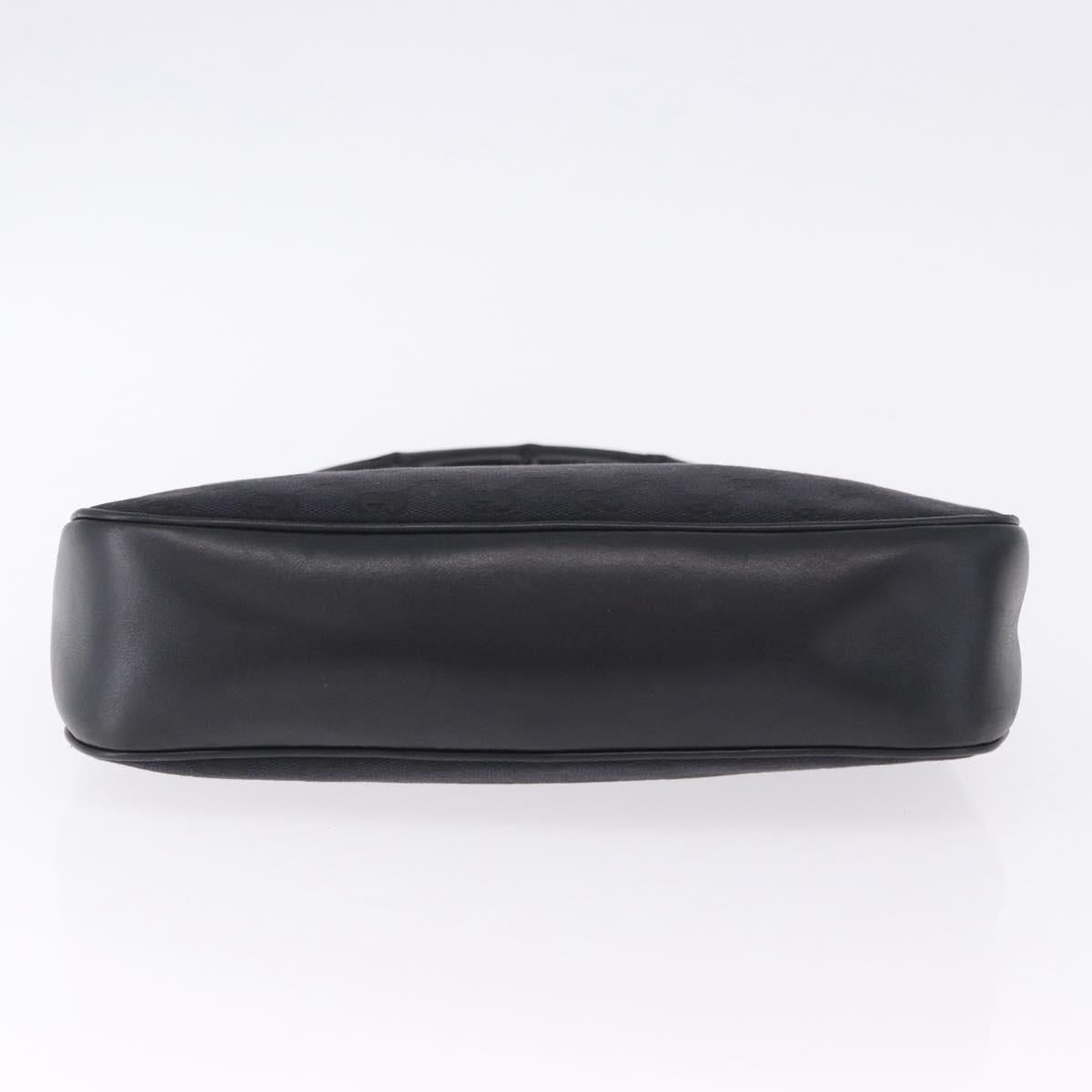 GUCCI Bamboo GG Canvas Hand Bag Black Silver 001 3865 Auth 194852V