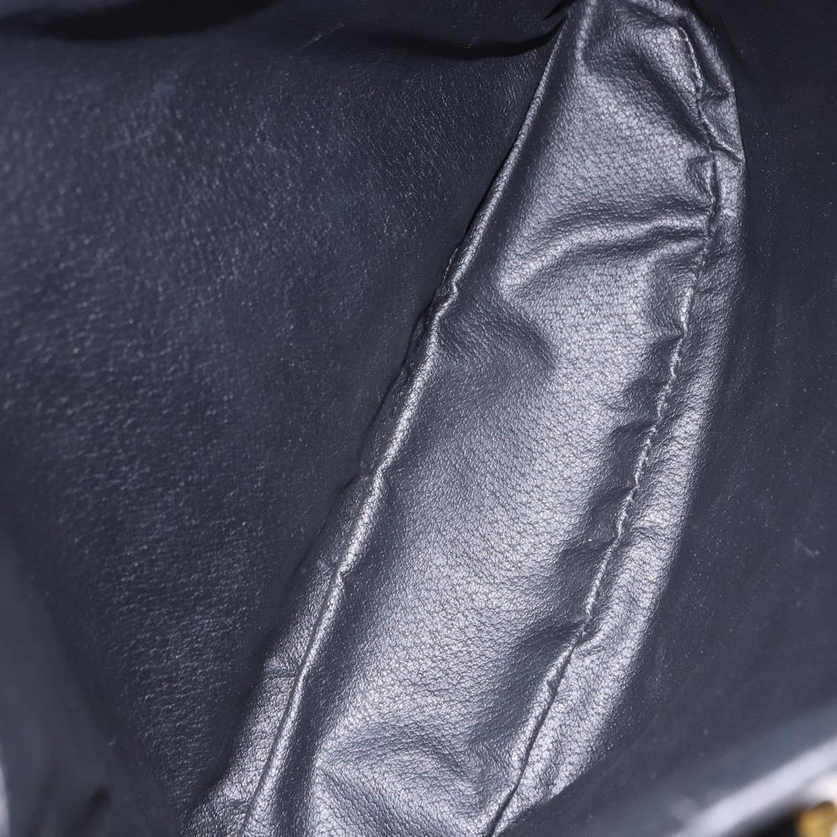 CELINE Macadam Canvas Tote Bag PVC Leather Black Gold Auth 194870V