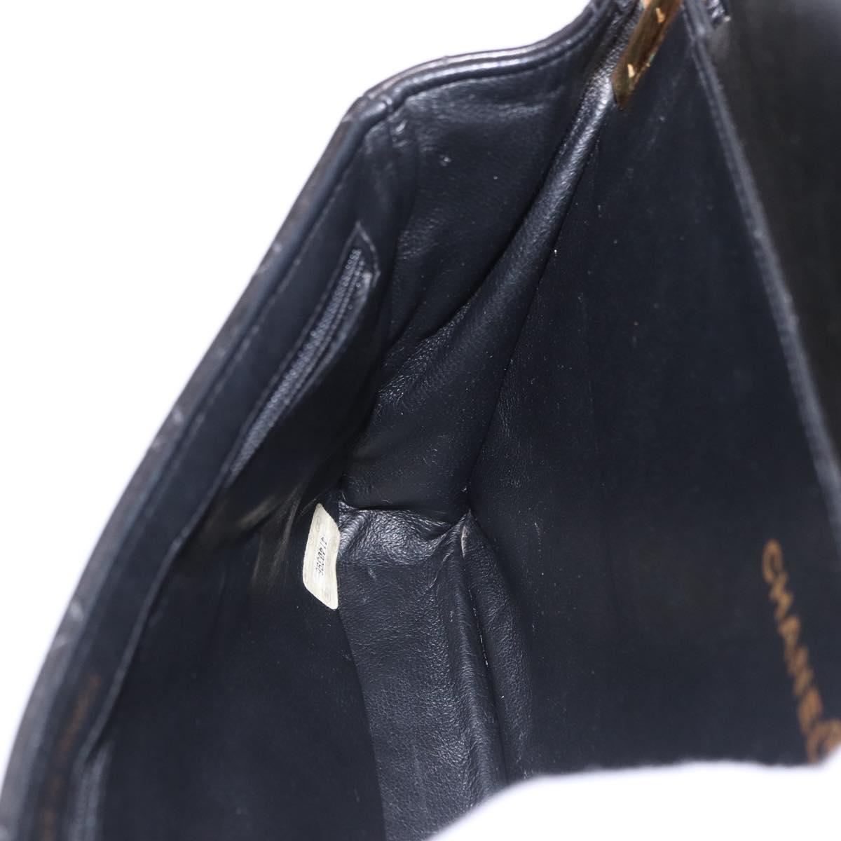 CHANEL Matelasse Double Face Hand Bag Lamb Skin Black Gold CC Auth 194872SAM