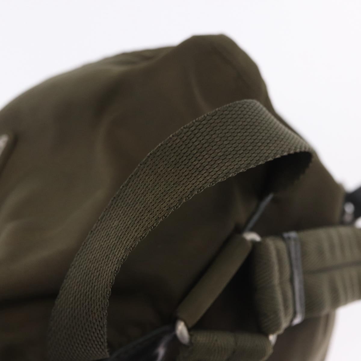 PRADA Backpack Nylon Khaki Silver Auth 194873A