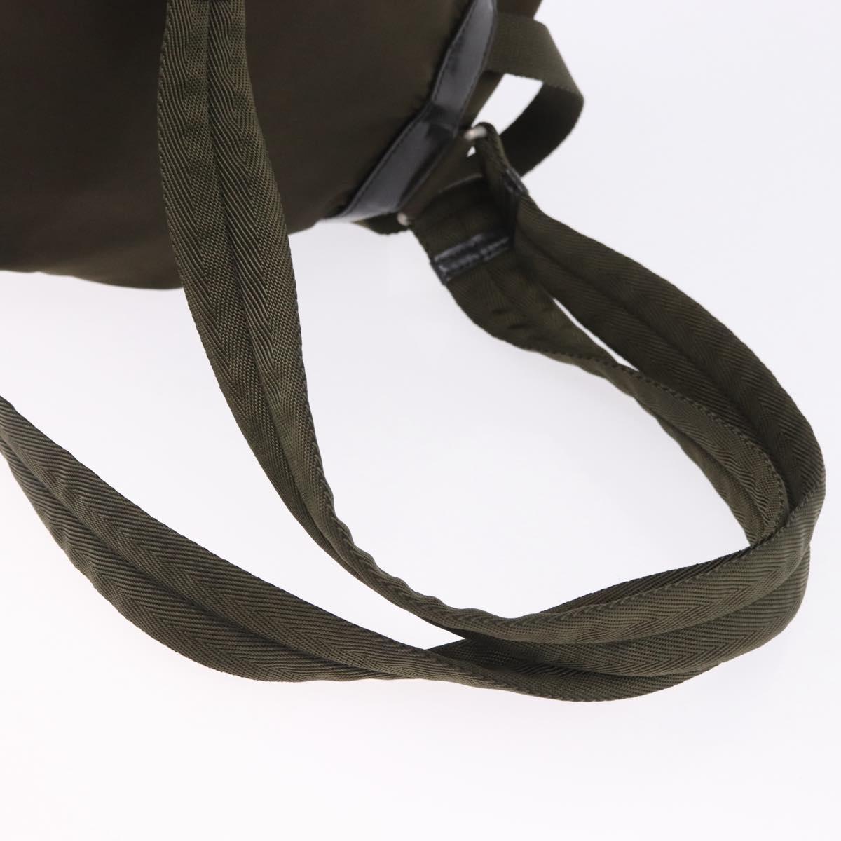PRADA Backpack Nylon Khaki Silver Auth 194873A