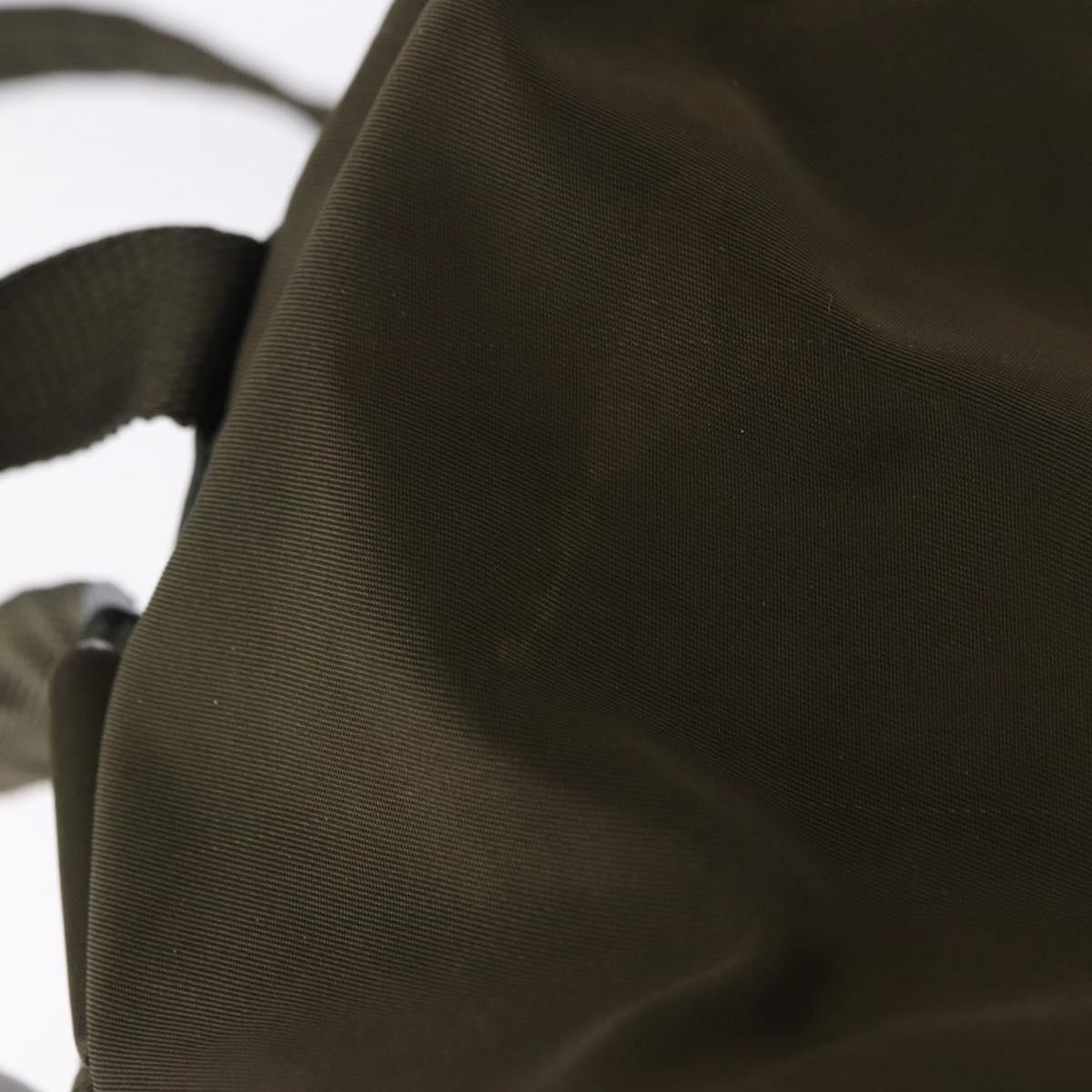 PRADA Backpack Nylon Khaki Silver Auth 194873A