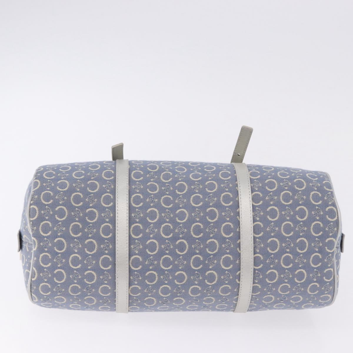 CELINE C Macadam Canvas Hand Bag Blue Silver Auth 194875A