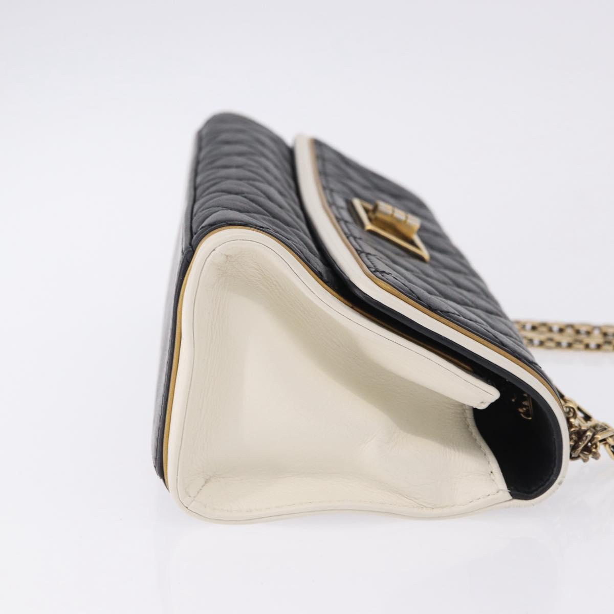 CHANEL Chain Matelasse 2.55 Shoulder Bag Lamb Skin Black Gold CC Auth 194876V