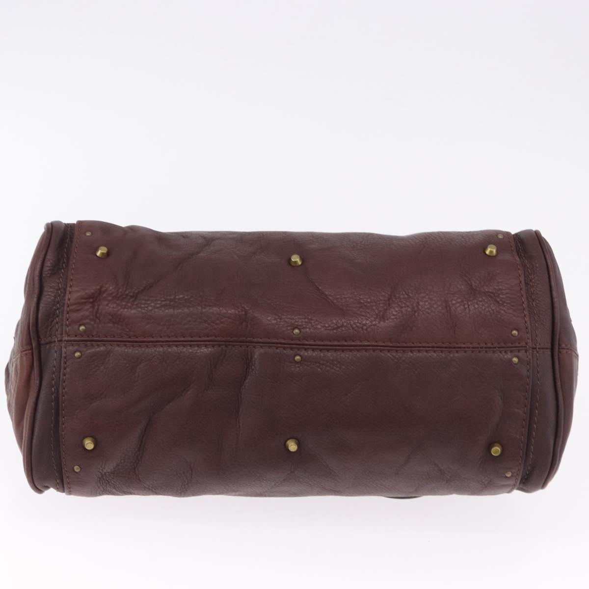 Chloe Paddington Hand Bag Leather Bordeaux Gold Silver Auth 194877SAV
