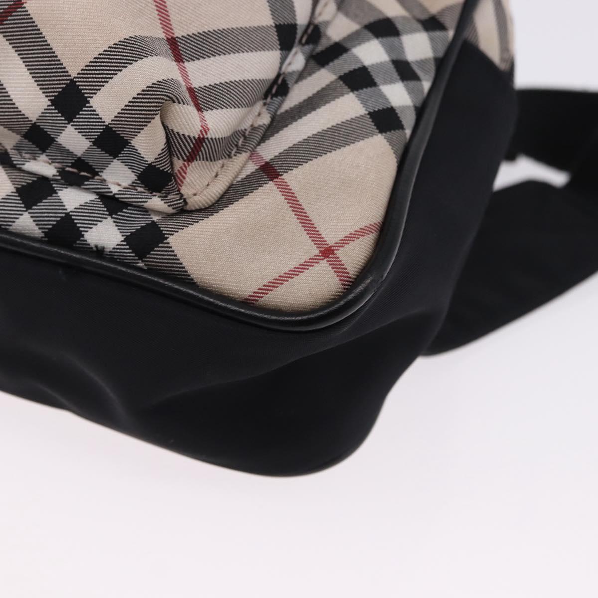 BURBERRY Nova Check Waist Bag Nylon Beige Silver Auth 194879A