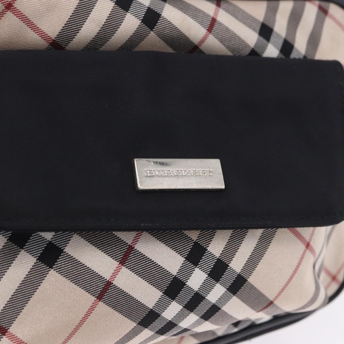BURBERRY Nova Check Waist Bag Nylon Beige Silver Auth 194879A