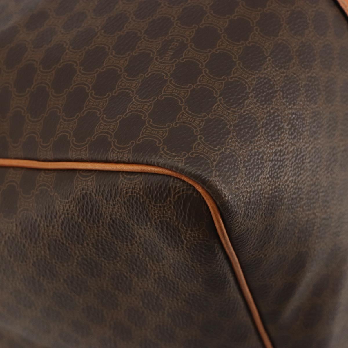 CELINE Macadam Canvas Boston Bag PVC Leather 2way Brown Gold Auth 194881V