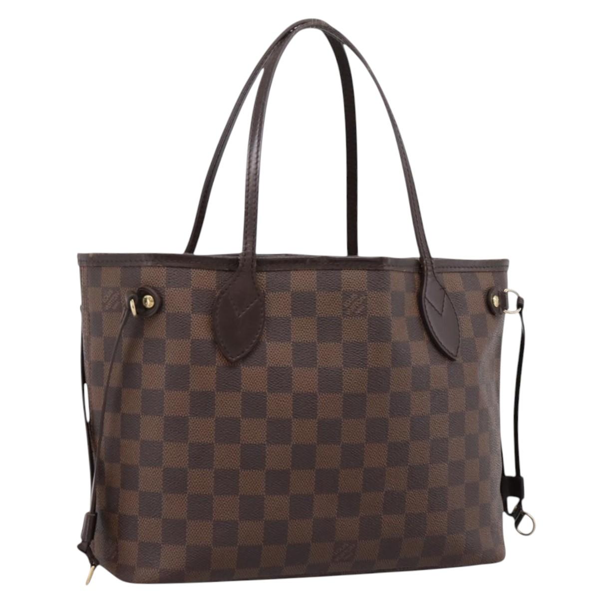 LOUIS VUITTON Damier Ebene Neverfull PM Tote Bag N51109 LV Auth 194884A
