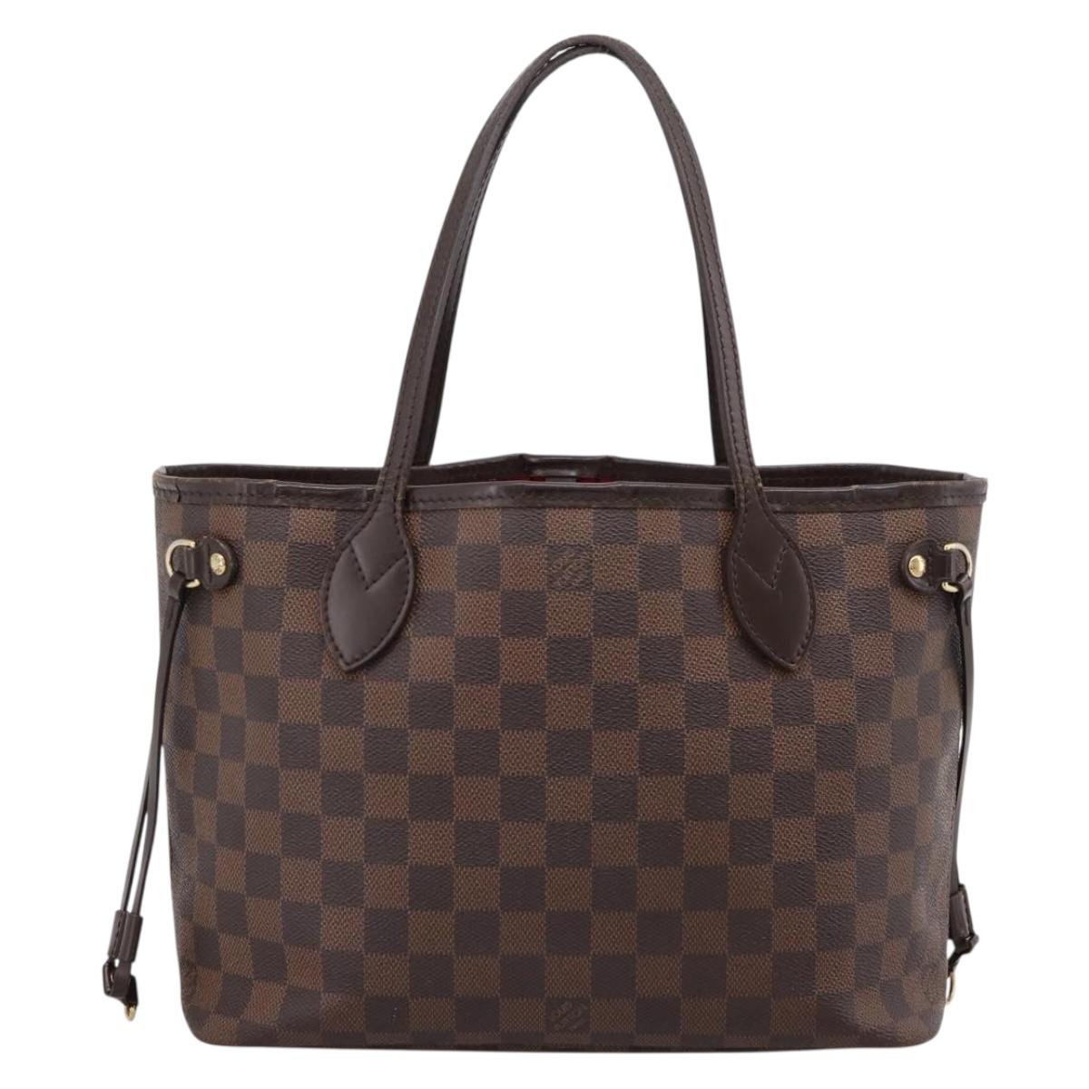 LOUIS VUITTON Damier Ebene Neverfull PM Tote Bag N51109 LV Auth 194884A