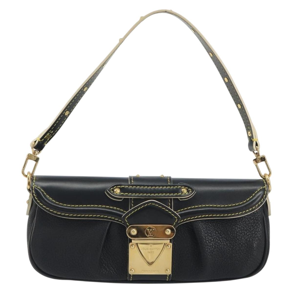 LOUIS VUITTON Suhari Precieux Shoulder Bag Leather Black M91776 Auth 194886SAV