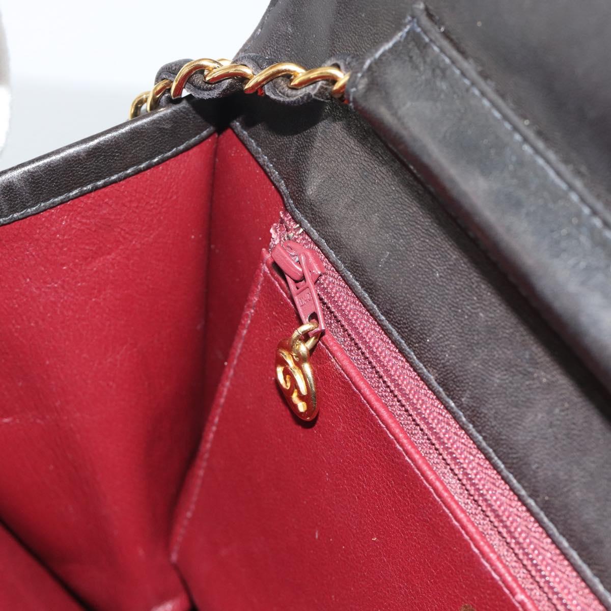 CHANEL Matelasse Chain Shoulder Bag Lamb Skin Black Gold CC Auth 194892SAV