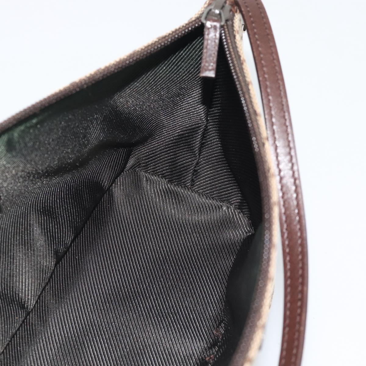 GUCCI GG Canvas Accessory Pouch Beige Silver 07198 Auth 194895V