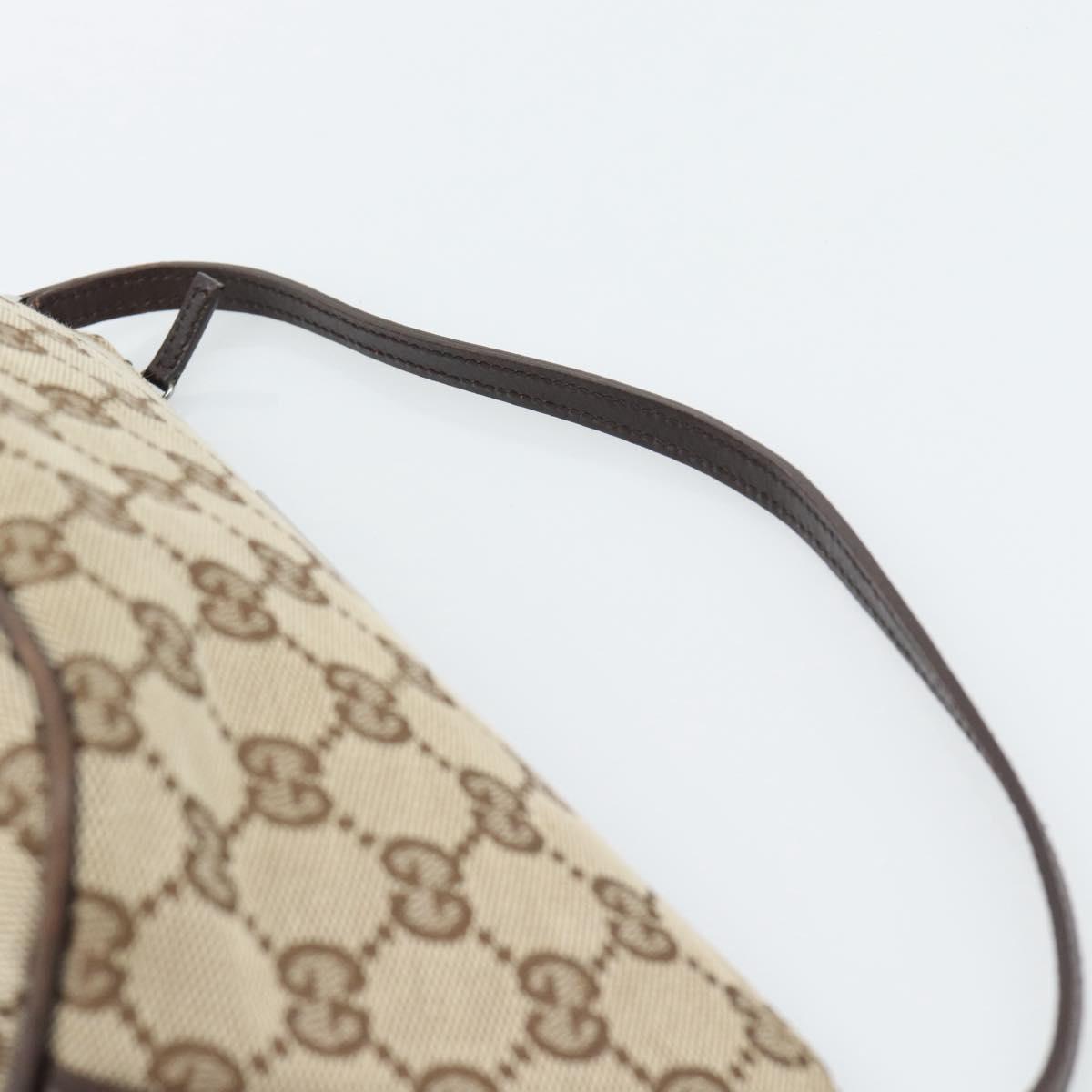 GUCCI GG Canvas Accessory Pouch Beige Silver 07198 Auth 194895V