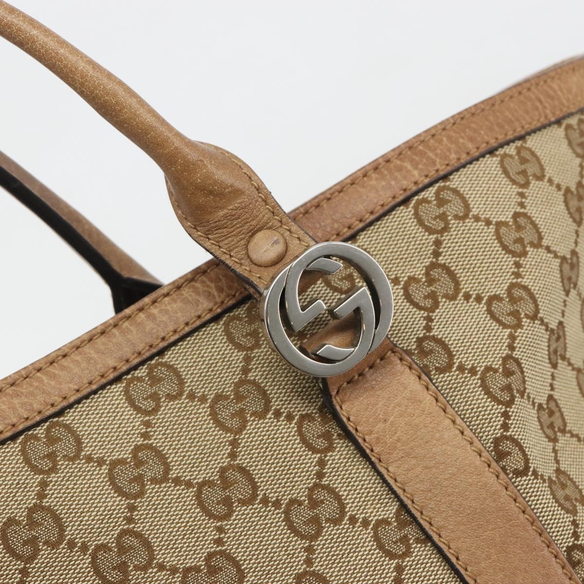 GUCCI GG Canvas Miss GG Tote Bag Beige Silver 336756 Auth 194896V