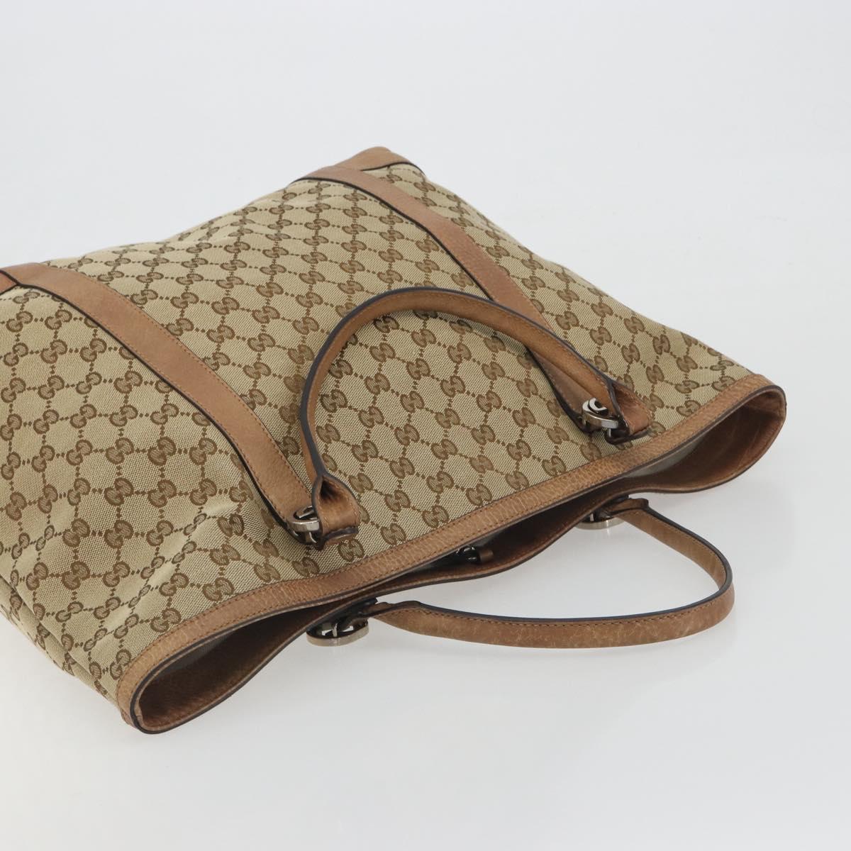 GUCCI GG Canvas Miss GG Tote Bag Beige Silver 336756 Auth 194896V