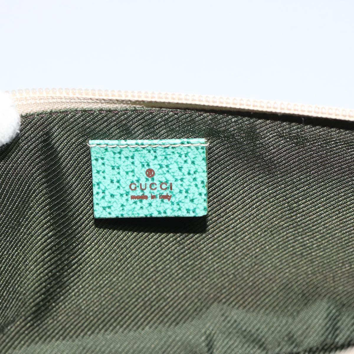 GUCCI GG Canvas Accessory Pouch Beige Silver 07198 Auth 194897V